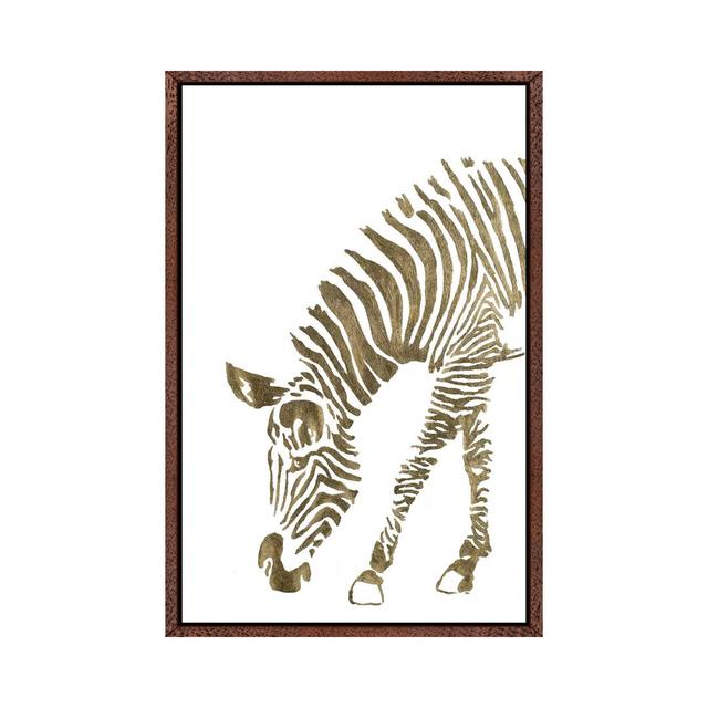 Gold Zebra by Patricia Pinto - Gallery-Wrapped Canvas Giclée on Canvas Langley Street Format: Classic Wood Floater Frame, Size: 101.6cm H x 66.04cm W on Productcaster.