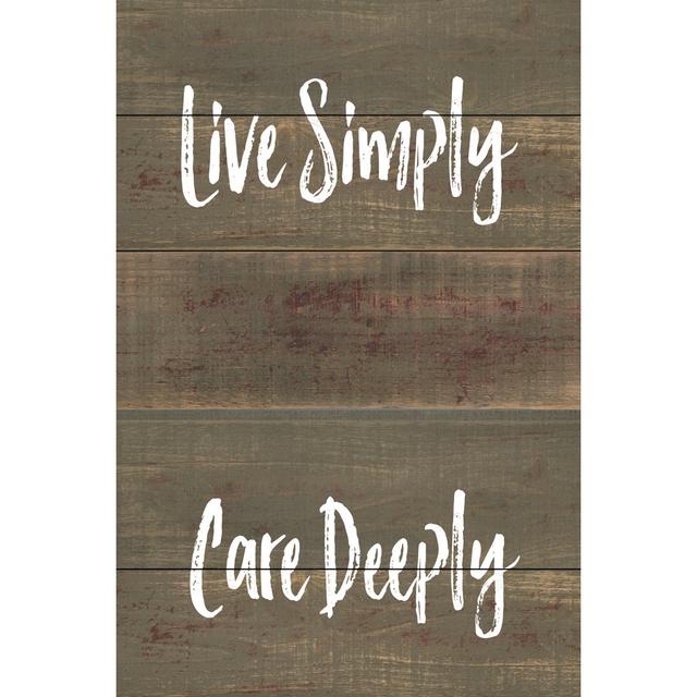 Live Simply Care Deeply Happy Larry Size: 91cm H x 61cm W x 3.8cm D on Productcaster.