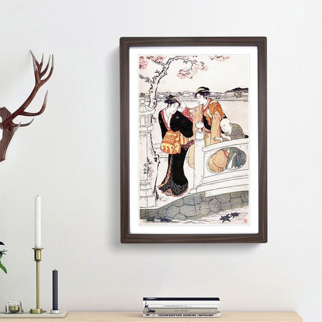 The Walk by Torii Kiyonaga - Picture Frame Painting Print East Urban Home Frame Option: Walnut Framed, Size: 65cm H x 48cm W x 2cm D on Productcaster.