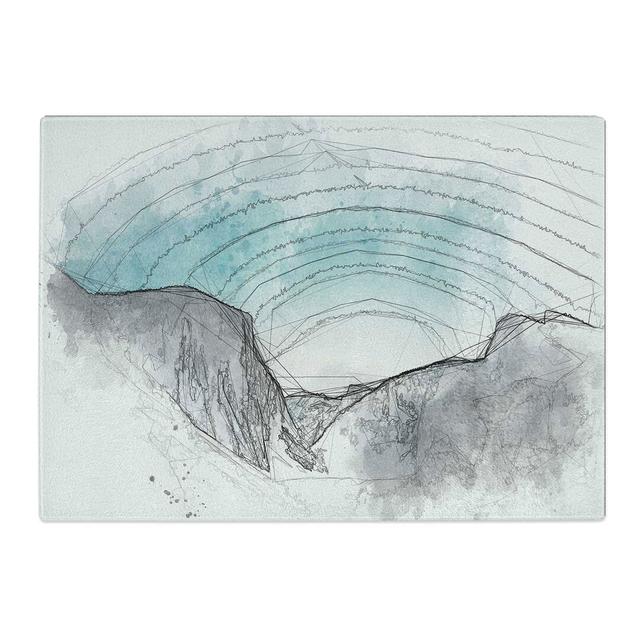 Tempered Glass Yosemite Valley at Dusk Sketch Chopping Board East Urban Home Size: 28.5 cm x 39 cm on Productcaster.