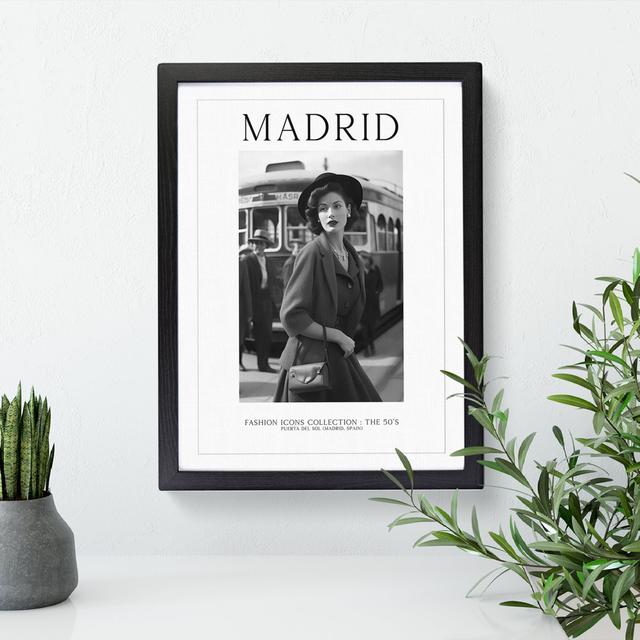 Fashion Travel Poster Woman Madrid Spain Happy Larry Size: 46cm H x 34cm W x 2cm D on Productcaster.