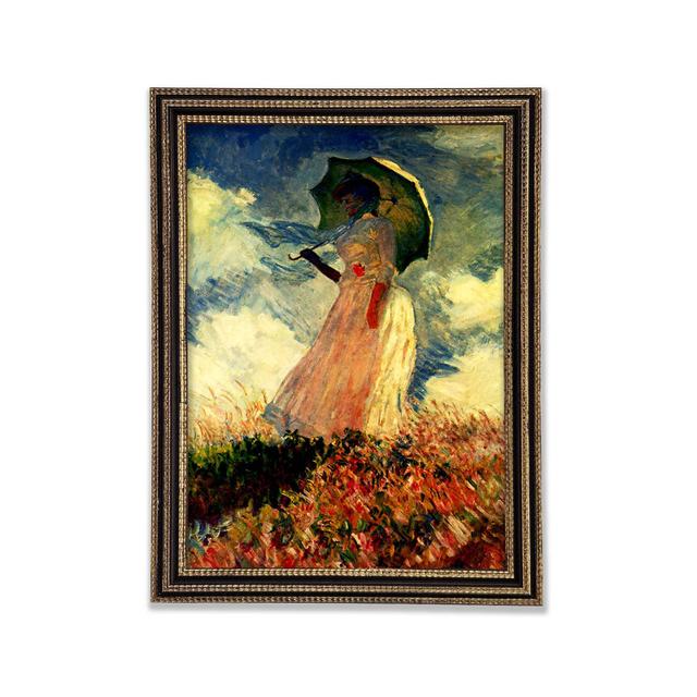 Monet Frau mit Sonnenschirm - Einzelner Bilderrahmen Kunstdrucke Rosalind Wheeler Größe: 59,7 cm H x 42,1 cm B on Productcaster.