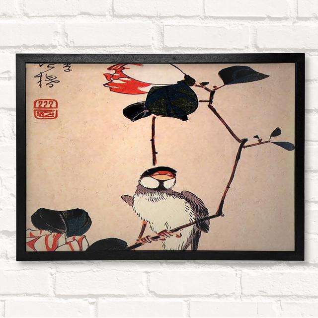 Java Sparrow On A Magnolia Branch by Hiroshige - Closed Corner Frame Art Prints on Wood Fairmont Park Size: 29.7cm H x 42cm W on Productcaster.