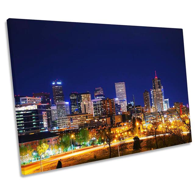 Denver Colorado City Skyline - Wrapped Canvas Print 17 Stories Size: 61cm H x 91.4cm W x 4cm D on Productcaster.