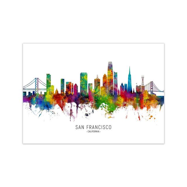 San Francisco California Skyline by Michael Tompsett - Print Latitude Run Format: Unframed, Size: 30cm H x 42cm W x 1cm D on Productcaster.