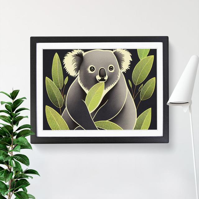 Artistic Koala Bear - Picture Frame Graphic Art Harriet Bee Frame Colour: Black Framed, Size: 46cm H x 64cm W x 2cm D on Productcaster.