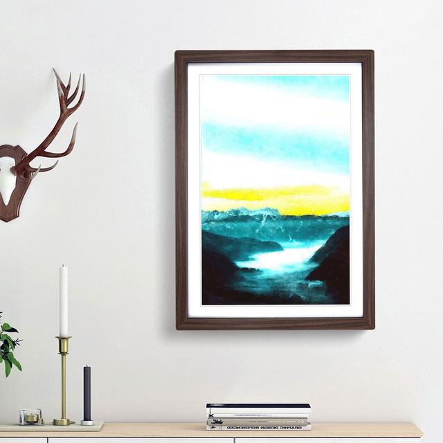 Fog Beneath The Mountain - Single Picture Frame Painting on MDF East Urban Home Frame Option: Walnut Framed, Size: 87cm H x 62cm W x 2cm D on Productcaster.