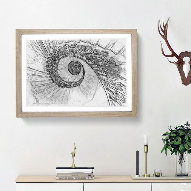 Spiral Staircase in Abstract - Picture Frame Graphic Art Print East Urban Home Frame Option: Oak Framed, Size: 62cm H x 87cm W x 2cm D on Productcaster.