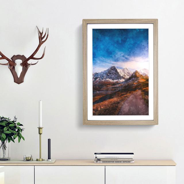 Mountains in Switzerland - Picture Frame Graphic Art Print East Urban Home Frame Option: Oak Framed, Size: 87cm H x 62cm W x 2cm D on Productcaster.