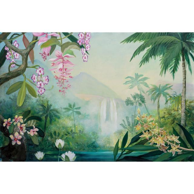 Tropical Falls by Julia Purinton - Wrapped Canvas Art Prints Bay Isle Home Size: 20cm H x 30cm W x 3.8cm D on Productcaster.