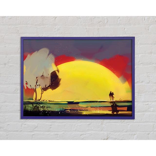 Romantic Sun Blaze Framed Print Wall Art Ivy Bronx Size: 42cm H x 59.7cm W x 2cm D, Format: Orange Framed Paper on Productcaster.