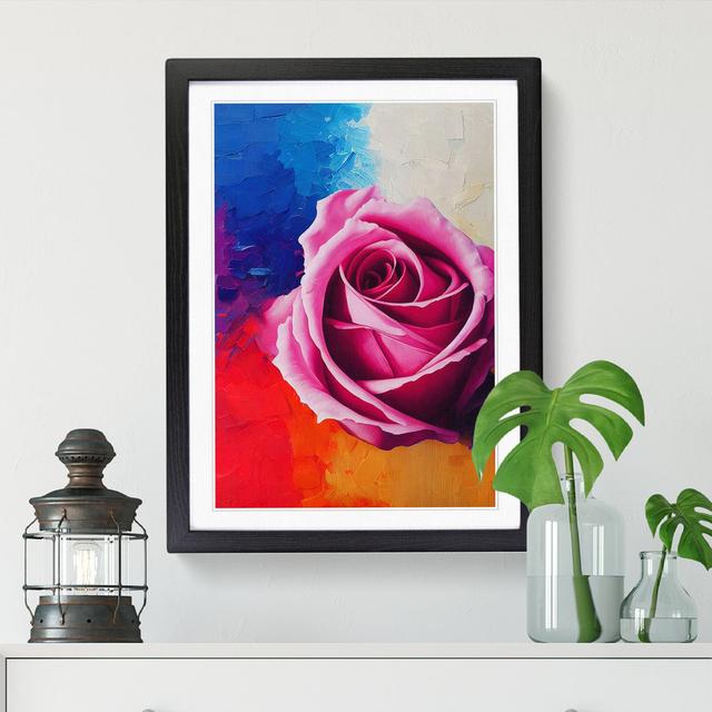 Rose Palette Knife - Single Picture Frame Painting Marlow Home Co. Size: 64cm H x 46cm W x 2cm D, Frame Option: Walnut on Productcaster.