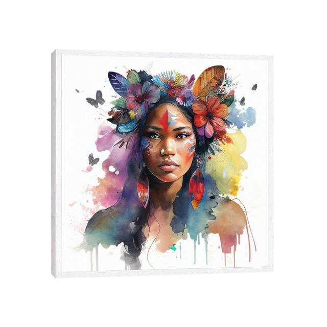 Watercolor Floral Indian Native Woman I von Chromatic Fusion Studio - Gallery-Wrapped Canvas Giclée on Canvas Brambly Cottage Format: Schattenfugenrah on Productcaster.