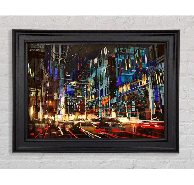 Traffic In The City - Single Picture Frame Art Prints Ebern Designs Size: 100cm H x 141.4cm W on Productcaster.