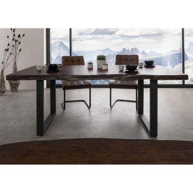 Dining Table Massivmoebel24 Table Top Colour: Brown, Table Base Colour: Anthracite, Size: H76 x L200 x W100cm on Productcaster.