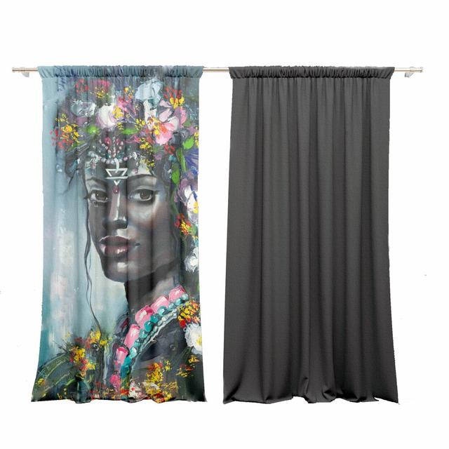 Polyester Blackout Rod Pocket Curtain Panel Pair (Set of 2) Bikes Bazaar Panel Size: 147 W x 350 D cm on Productcaster.