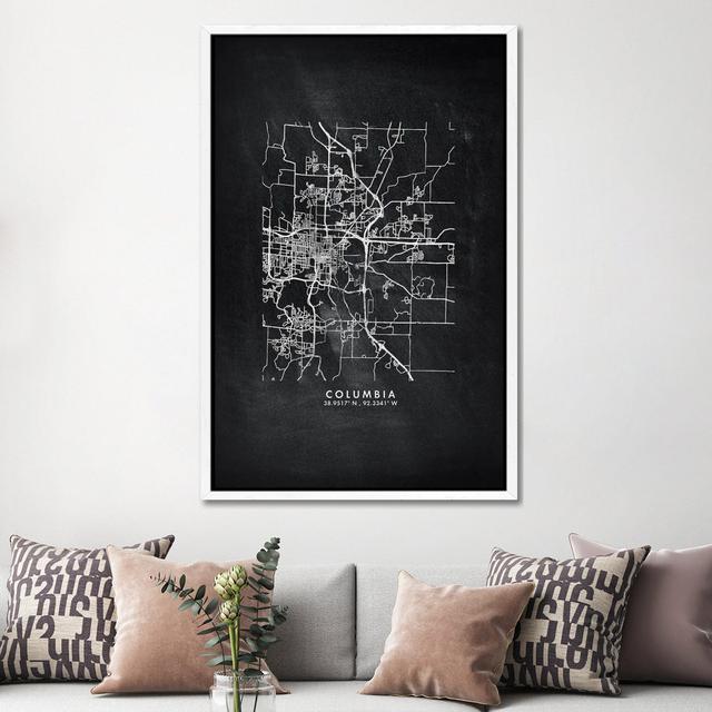 Columbia City Map Chalkboard Style by WallDecorAddict - Gallery-Wrapped Canvas Giclée on Canvas Trent Austin Design Size: 152.4cm H x 101.6cm W, Forma on Productcaster.