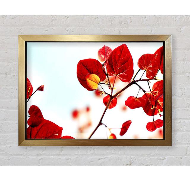 Heart Leaves - Single Picture Frame Art Prints Ebern Designs Size: 100cm H x 141.4cm W x 3.4cm D, Format: Gold Framed Paper on Productcaster.