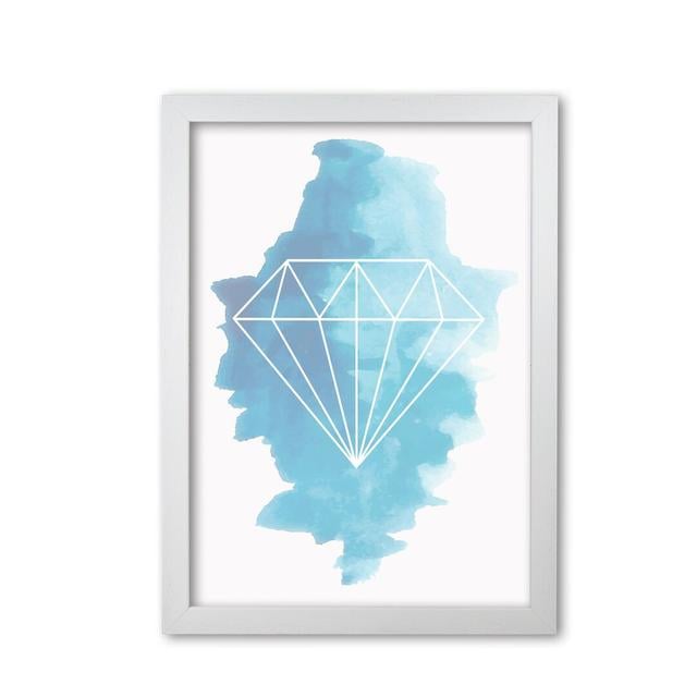 'Geo Diamond' Graphic Art East Urban Home Format: White Grain Frame, Size: 85 cm H x 60 cm W x 5 cm D on Productcaster.