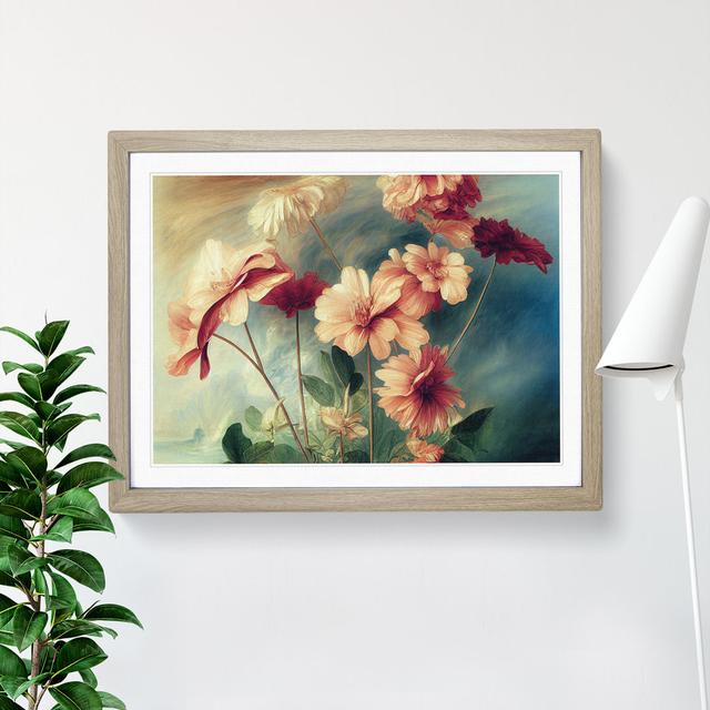 Sensational Flowers - Single Picture Frame Painting Marlow Home Co. Size: 25cm H x 34cm W x 2cm D, Frame Colour: Oak on Productcaster.