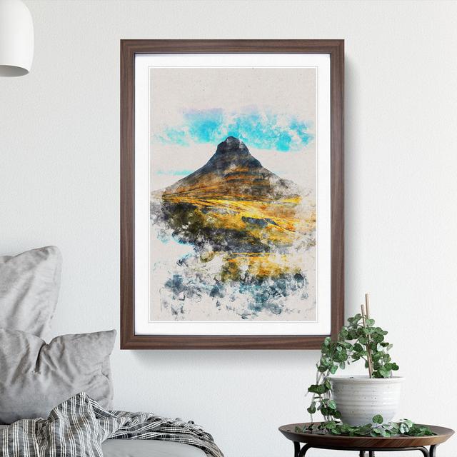 Kirkjufell Mountain in Snaefellsnes Iceland - Picture Frame Graphic Art East Urban Home Frame Option: Walnut Framed, Size: 90cm H x 65cm W x 2cm D on Productcaster.