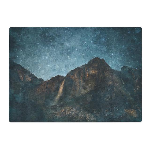 Tempered Glass Waterfall in Yosemite California Painting Chopping Board East Urban Home Size: 20 cm x 28.5 cm on Productcaster.