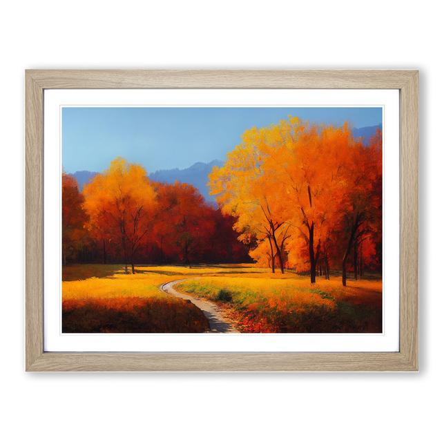 Autumn Forest Trees Vol.2 - Picture Frame Graphic Art 17 Stories Size: 46cm H x 64cm W x 2cm D, Frame Colour: Oak Framed on Productcaster.