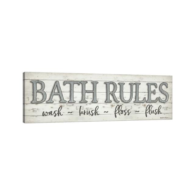 Bath Rules iCanvas Size: 51cm H x 152.5cm W x 3.8cm D on Productcaster.