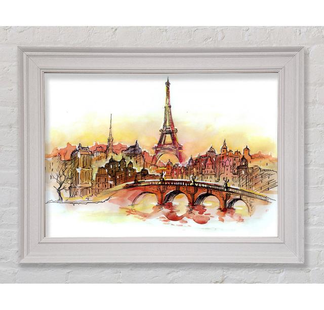 Eiffel Tower Over The City 2 Framed Print Rosalind Wheeler Size: 84.1cm H x 142.2cm W on Productcaster.