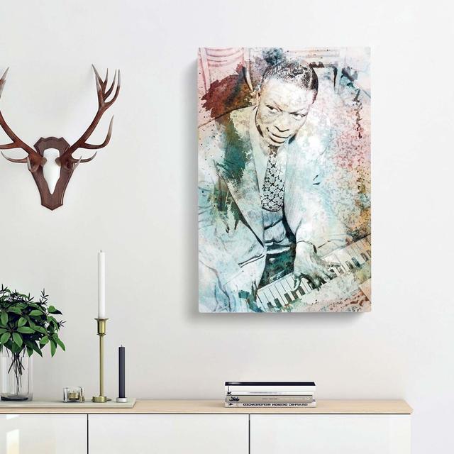 Nat King Cole In Abstract - Wrapped Canvas Print East Urban Home Size: 76cm H x 50cm W x 3cm D on Productcaster.