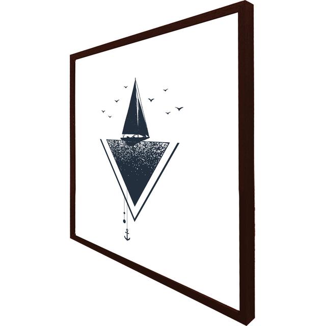 Athea Sailboat At Sea - Single Picture Frame Print Metro Lane Size: 61cm H x 61cm W x 4cm D, Format: Brown Framed on Productcaster.