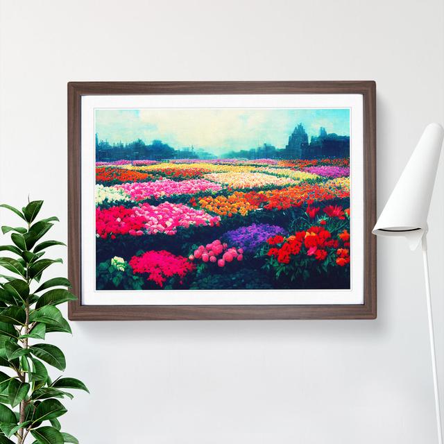 Carefree Flower Market - Single Picture Frame Print Marlow Home Co. Size: 34cm H x 46cm W x 2cm D, Frame Colour: Walnut Framed on Productcaster.