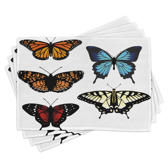 Place Mats Set of 4, Monarch Wings Abstract, Multicolor (Set of 4) East Urban Home on Productcaster.