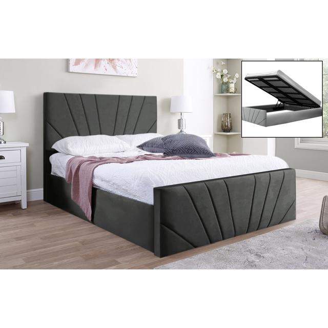 Burgoyne Upholstered Storage Bed Canora Grey Upholstery: Asphalt, Size: UK Single (90 x 190 cm) on Productcaster.