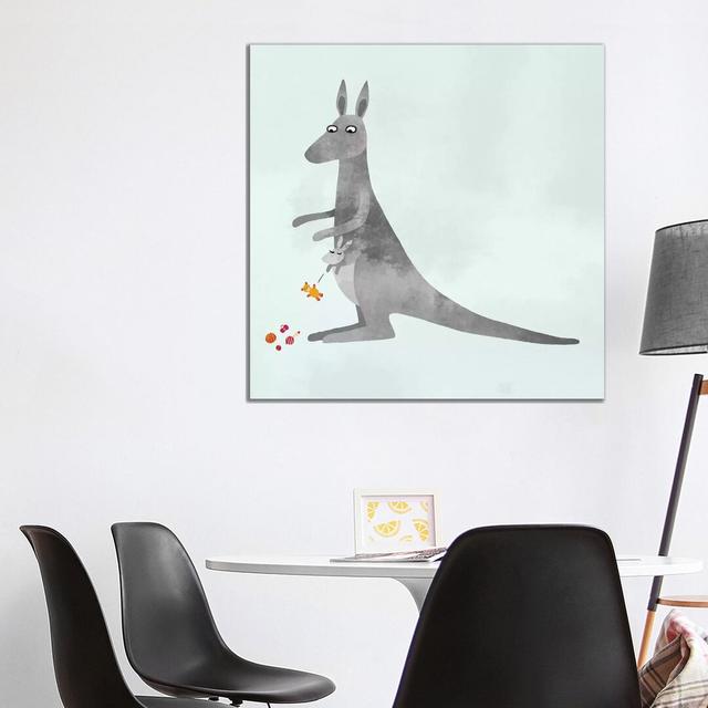 Kangaroo by Nic Squirrell - Print on Canvas Harriet Bee Size: 93.98cm H x 93.98cm W x 3.81cm D, Format: Wrapped Canvas on Productcaster.