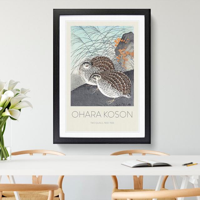 Two Quails by Ohara Koson - Picture Frame Art Prints East Urban Home Size: 65cm H x 48cm W x 2cm D, Frame Option: Black on Productcaster.