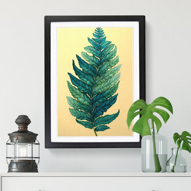 Retro Fern Leaf Vol.1 - Single Picture Frame Graphic Art Bay Isle Home Size: 64cm H x 46cm W x 2cm D, Frame Option: Walnut on Productcaster.