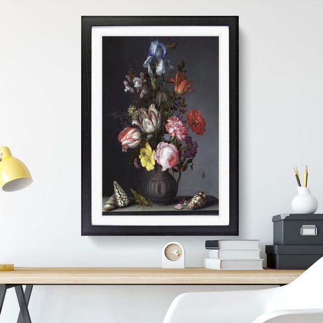 Still Life with Flowers and Shells Vol.1 by Balthasar Van Der Ast - Picture Frame Painting East Urban Home Frame Option: Black, Size: 48cm H x 36cm W on Productcaster.