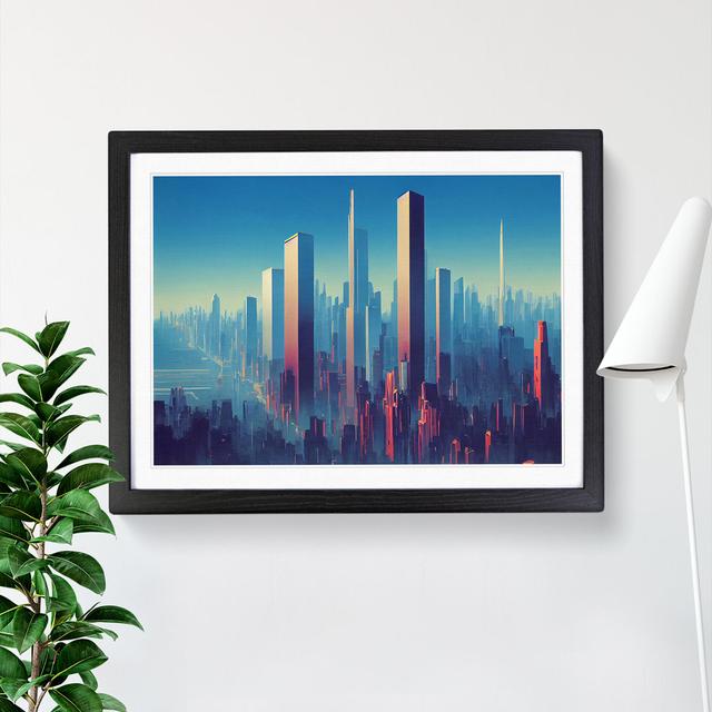 Miraculous Skyscraper Skyline - Picture Frame Graphic Art 17 Stories Frame Colour: Black Framed, Size: 46cm H x 64cm W on Productcaster.