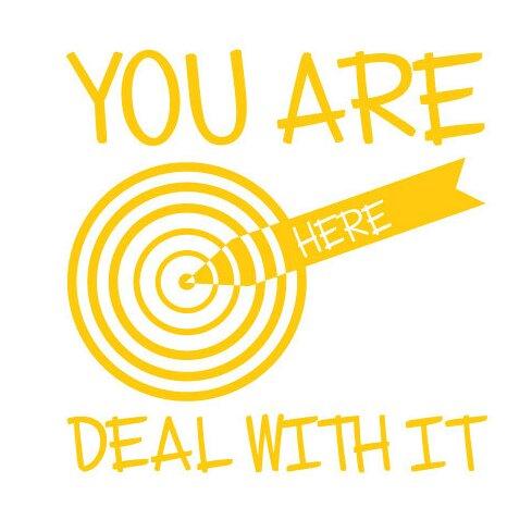 You Are Here Deal with It Wall Sticker 17 Stories Colour: Dark Yellow on Productcaster.