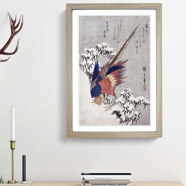 Pheasant by Utagawa Hiroshige - Picture Frame Painting Print East Urban Home Frame Option: Oak Framed, Size: 36cm H x 27cm W x 2cm D on Productcaster.