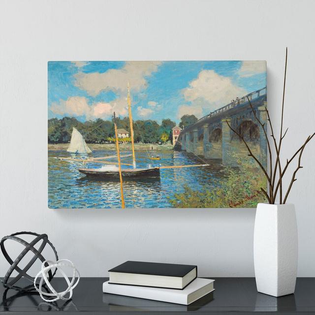 The Bridge at Argenteuil by Claude Monet - Wrapped Canvas Painting East Urban Home Size: 40cm H x 60cm W x 3cm D on Productcaster.