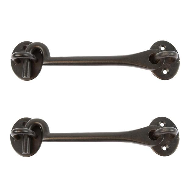 Hammer & Tongs - Rustic Cabin Hook and Eye - W165mm - Black (Set of 2) Hammer and Tongs on Productcaster.