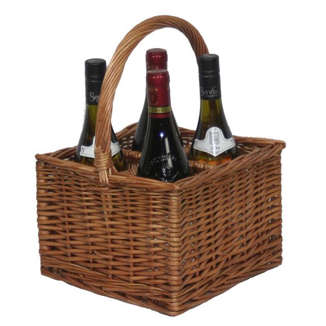 Double Steamed 4 Bottle Drink Wine Basket Alpen Home on Productcaster.