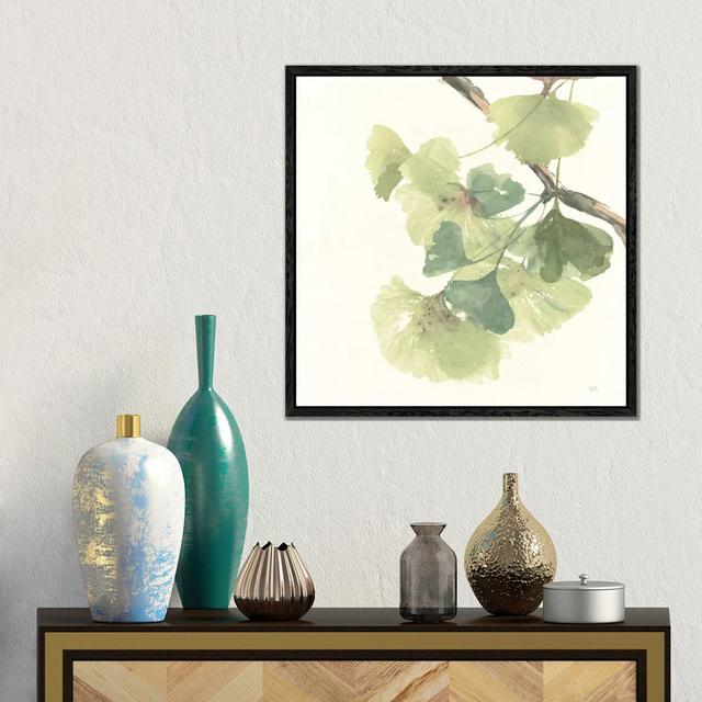 Light Gingko Leaves II by Chris Paschke - Floater Frame Gallery-Wrapped Canvas Giclée on Canvas Bloomsbury Market Size: 45.72cm H x 45.72cm W x 3.81cm on Productcaster.