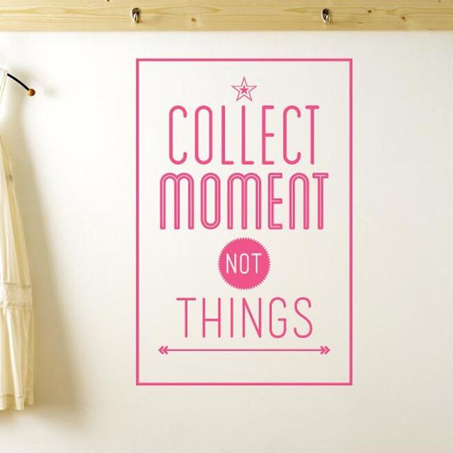 Collect Moments Not Things Wall Sticker East Urban Home Colour: Pink, Size: Medium on Productcaster.