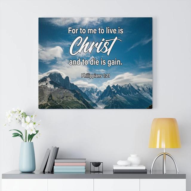 To Live Is Christ Philippians 1:21 - Wrapped Canvas Print Blue Elephant Size: 46cm H x 61cm W on Productcaster.