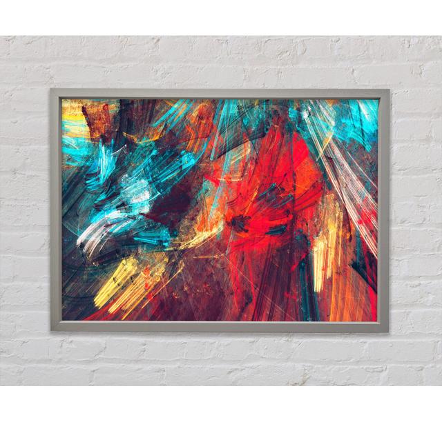 Coloured Lines Of Distortion - Single Picture Frame Art Prints on Canvas Bright Star Size: 84.1cm H x 118.9cm W x 3.3cm D on Productcaster.