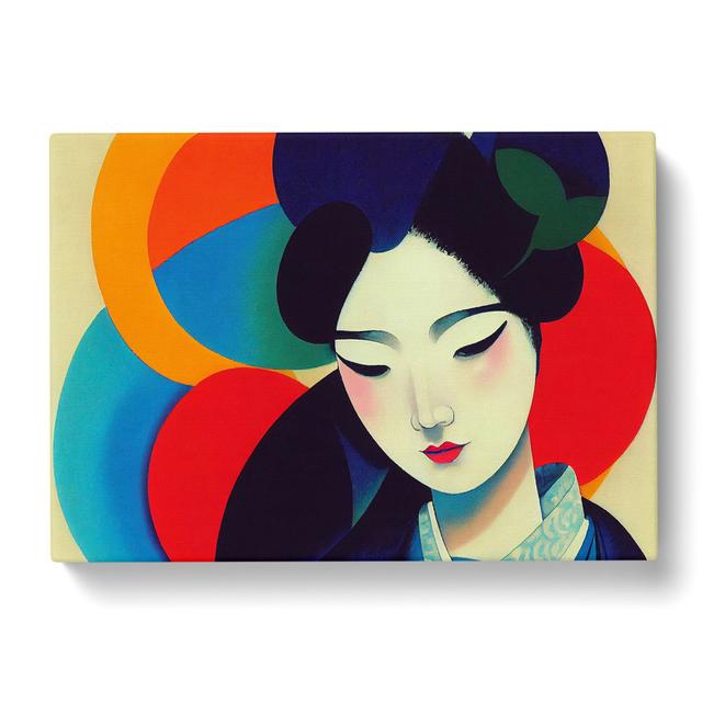 Geisha Painted Abstract - Wrapped Canvas Graphic Art ClassicLiving Size: 50cm H x 76cm W x 3cm D on Productcaster.