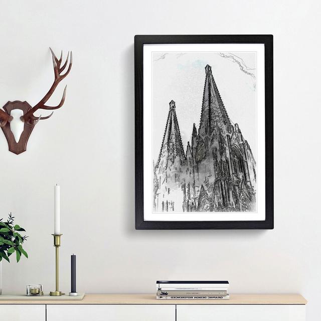 Cologne Cathedral Germany in Abstract - Picture Frame Graphic Art Print East Urban Home Size: 65cm H x 48cm W x 2cm D, Frame Option: Black Framed on Productcaster.